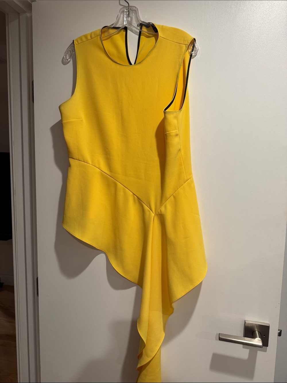 Zara Yellow Asymmetric Sleeveless Dress Sz xl